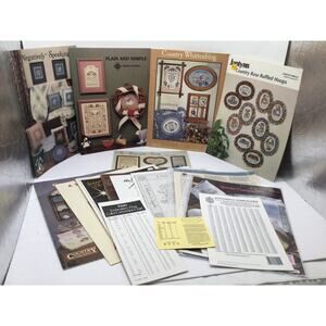 Vintage Cross stitch patterns variety lot